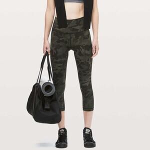Lululemon Wunder Under Crop High Rise Camo Leggings Incognito Camo Size 6